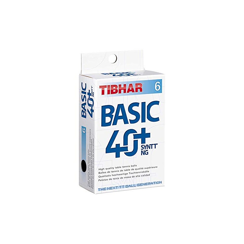 Tibhar Ball Basic 40+ SYNTT NG Pack of 6 White