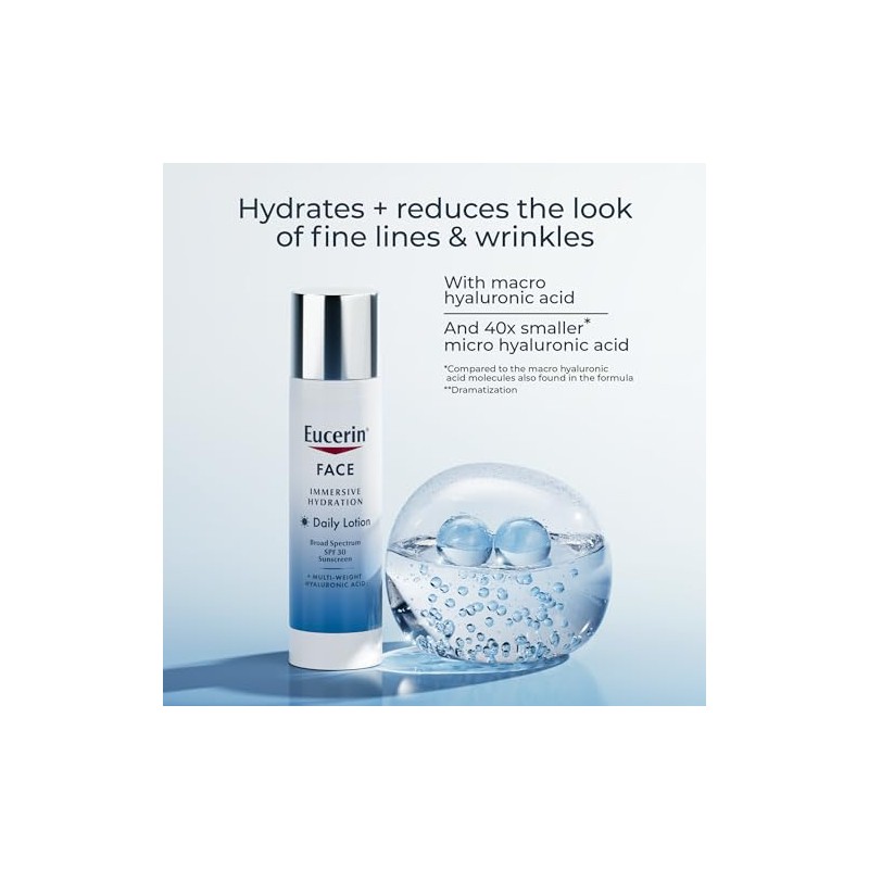 Eucerin Loción Facial Hidratación Inmersiva Diaria Protector Solar Fps Amplio