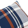 Creative Co-Op Square Plaid Cotton Pillow, Blue