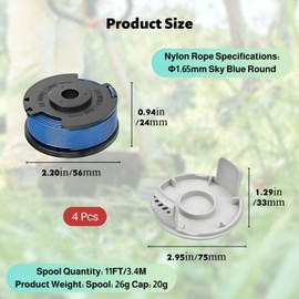 AUCANNIO Strimmer Spool Compatible with AC14RL3A, Olt1832 Rac124, 6Pcs Strimmer Wire Replacement for 18V 24V 40V Strimmer