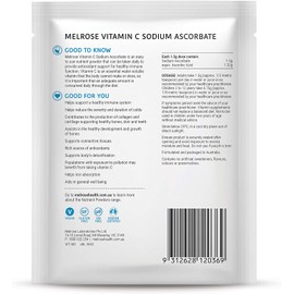 Melrose Vitamin C Sodium Ascorbate Powder – 125g – Gentle Buffered Vitamin C Supplement – Immune Support & Antioxidant Protection – Non-Acidic, Easy-to-Digest