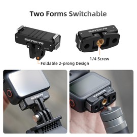 Dual-Direction Magnetic Mount Adapter for DJI Osmo Action 6/Nano - Quick-Release Base with 1/4" Thread & Foldable Connector for Tripods, Selfie Sticks, Vlogging Accessories