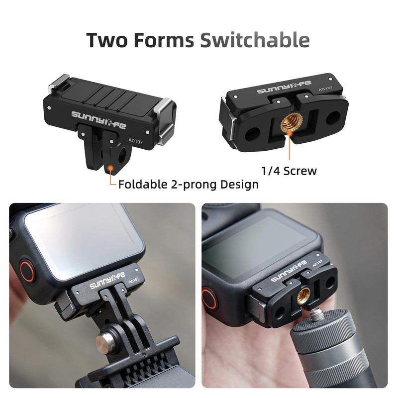 Dual-Direction Magnetic Mount Adapter for DJI Osmo Action 6/Nano -