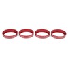 4pcs A/C Air Vent Knob Trims Rings Red Aluminum Alloy