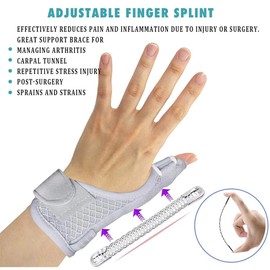 Peakloong Thumb Stabilizer Splint Brace for Arthritis, Sprains Adjustable, Fits Left or Right Hand