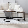 Set 2 Nesting Coffee Table Side/End Tables Durable Metal Frame-Modern