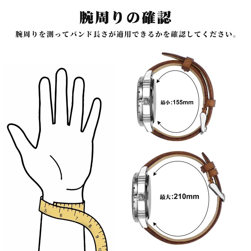 [WOCCI] Genuine Leather Watch Band 18mm 19mm 20mm 21mm 22mm