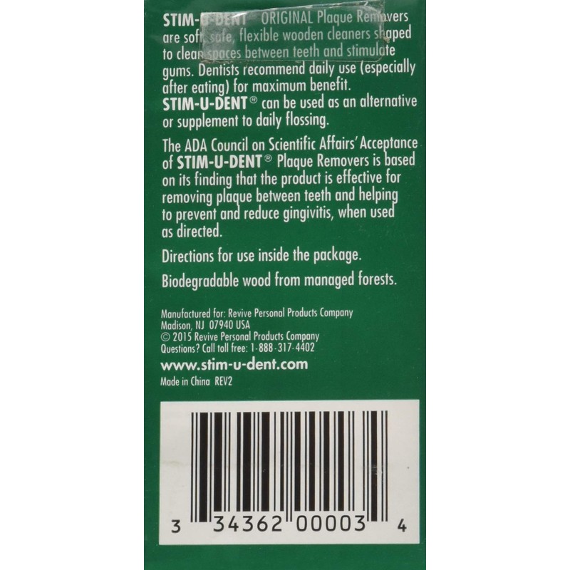 STIM-U-DENT Original Plaque Removers Mint -- 100 Toothpicks