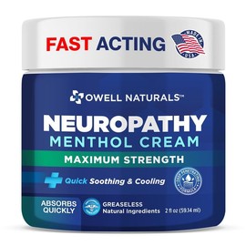 OWELL NATURALS Crema para neuropatía en pies, manos, piernas y dedos de los pies con árnica, vitamina B6, aloe vera y MSM. Fabricada en EE. UU.