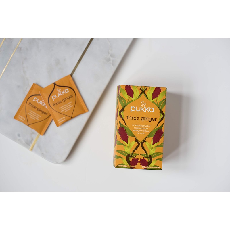 Pukka Herbal Tea Three Ginger 20 Count (Pack of 3)