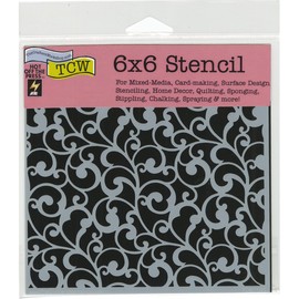 The Crafters Workshop TCW710S "Endless Swirls" Stencil, Transparent, 6 x 6-Inch (18 x 16 x 0.1 cm)