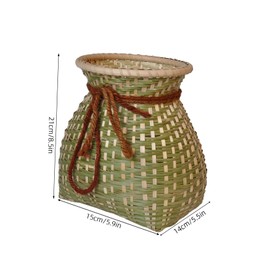 NOLITOY 1Pc Handmade Bamboo Woven Storage Basket Portable Flower Container for Home Decor Versatile Organizer for Weddings and Holidays Elegant Design