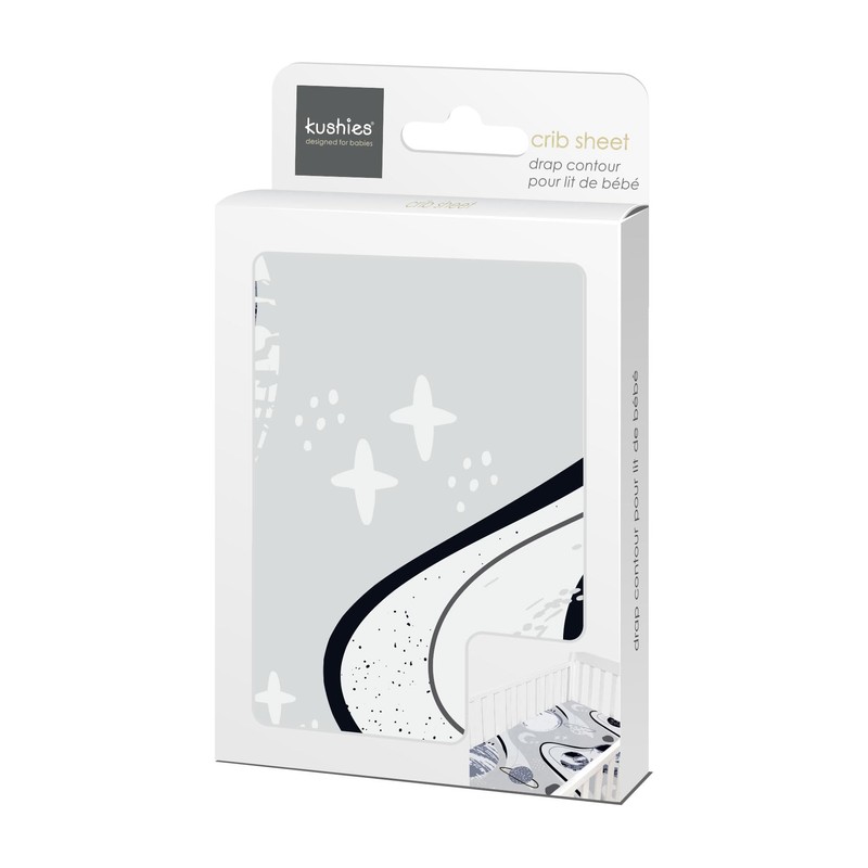 Kushies Baby 100% Breathable Cotton Percale Baby Crib Sheet, Fully