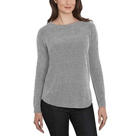 ELLEN TRACY Women's Long Sleeve Pullover Tweed Sweaters (Mineral Tweed, X-Large)