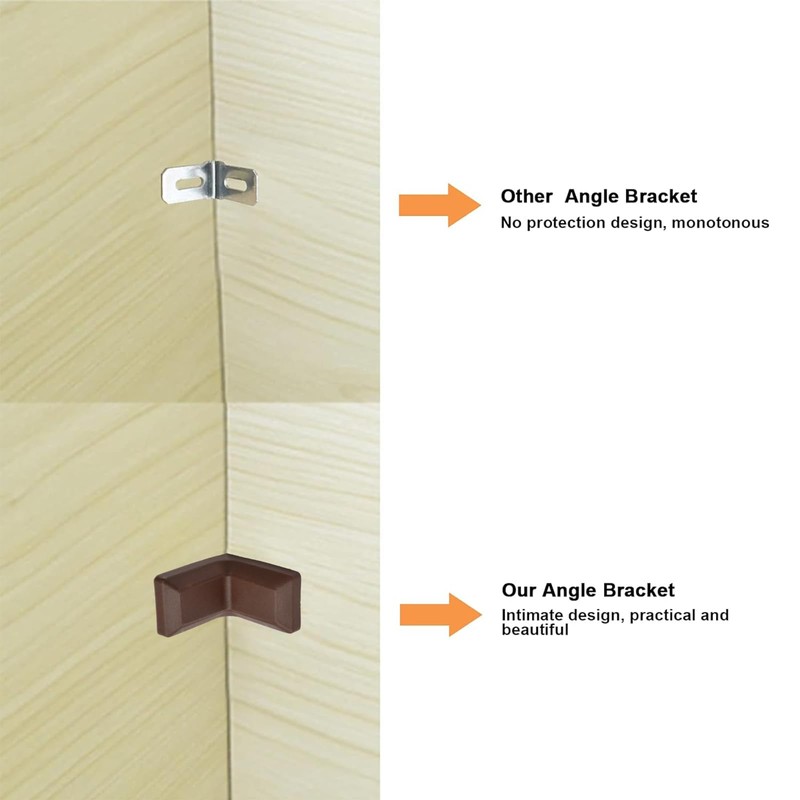 MOROBOR Angle Bracket, 40Pcs 90 Degrees L Shape Steel Galvanized