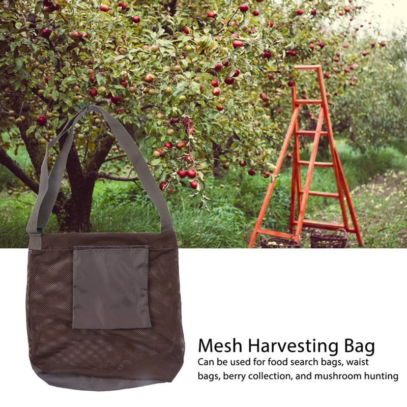 Nikou Fruit Picking Bag, Mesh Mushroom Hunting Bag, Large Capacity
