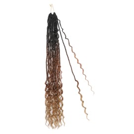 96 Strands Senegalese Twist Crochet Hair with Curly End,Boho Island Twist Crochet Braids,Pre Looped Crochet Braiding Hair (T1B/30/27, 30inch)