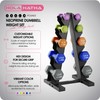 HolaHatha Neoprene Dumbbell Weights Set with Rack, Home Gym Equipment,
