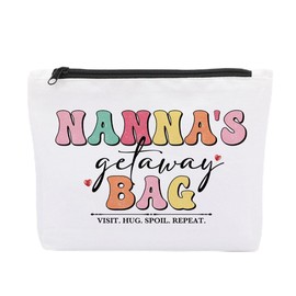Nanna's Beach Travel Getaway Bag, Makeup Bag Gift for Nanna, Mother's Day Gift Birthday Gift for Nanna, Nanna Gifts, New Grandma Gift, Funny Grandma Gift, Summer Beach Travel Toiletry Bag