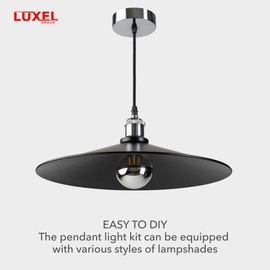 Vintage Mini Pendant Light Kit - UL E26 Lamp Socket - Industrial Edison Retro Ceiling Hanging Pendant Light Fixture - DIY Chandelier Decor Kit with Adjustable Woven Pendant Light Cord Chrome