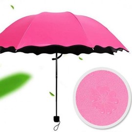 Beautiful Cherry Blossom Magic Umbrella - UV & Sun Protection, Flowers Bloom in Rain Blackout Green