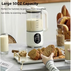 50oz Electric Nut Almond Soy Milk Maker Machine, 10 in 1 Automatic Non-Stick Soybean Oat Milk Maker with Measuring Cup for Homemade Plant-Based Milk Non-Dairy Beverages