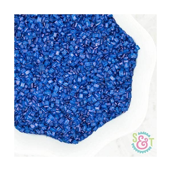 Navy Blue Sugar Sprinkles for Ice Cream Toppings - Navy Blue Colored Sugars for Cookie Decorating, Cake, Cupcake, and Ice Cream Sprinkles in Blue Sugar Crystals - Blue Sprinkles for Cupcake Decorating