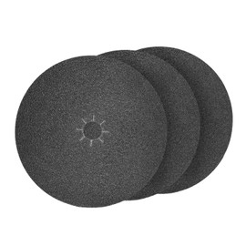 HUAALIUCHE Floor Sanding Disc Cloth-Backed Silicon Carbide，17" x 2" Holes for Concrete, Stone, 24 Grit, 3-Pack