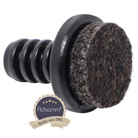 Adsamm® 4 x Lamellar Plugs with Felt/Black/Diameter 8-9 mm/Round/Furniture Glides for Steel Tube Chairs/End Caps for Round Pipes