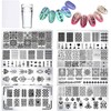 PHOGARY Manicure Stamp Stencils 8 Model Nail Art Stencil Stamping