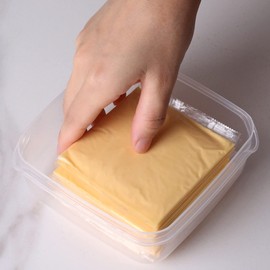 WonLiq - Paquete de 4 recipientes de almacenamiento para rebanar queso con tapas herméticas, mantiene la rebanada de queso fresco y delicioso recipiente reutilizable para conservación de queso para