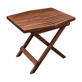 Melino Wooden Folding Table - Original Acacia Wooden Small Foldable End Coffee Tables - FSC Certified Solid Wood Patio Side Table - Weather Resistant & Fully Assembled - Indoor and Outdoor Furniture