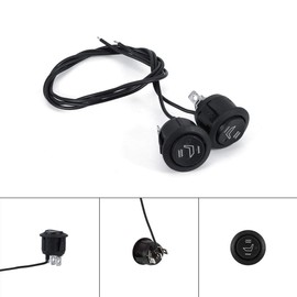 2pcs Professional Seat Switch, Universal Car Seat Heater Switch 3 Pin Round Heated Rocker Hi Low Off Control