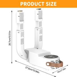 FLITI Electric Shoe Dryer, Boot Warmer, Electric Shoe Dryer Adjustable 90° Bracket, with 0-120mins Timer, UV Function, for Shoes, Gloves, Hats