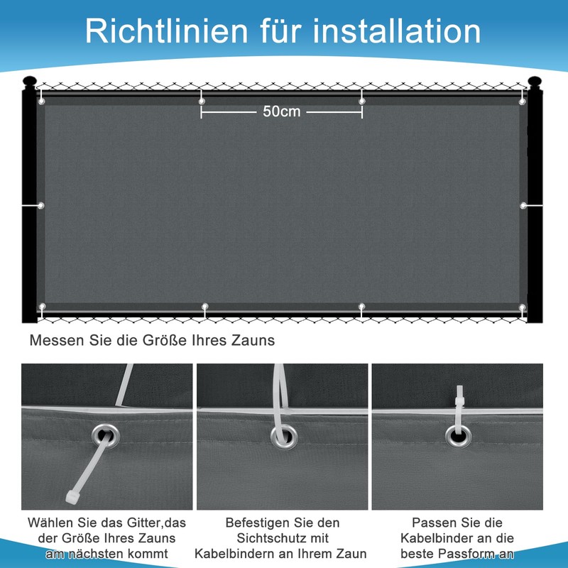 SUNNY GUARD Balcony Privacy Screen, Weatherproof, 90 x 400 cm,