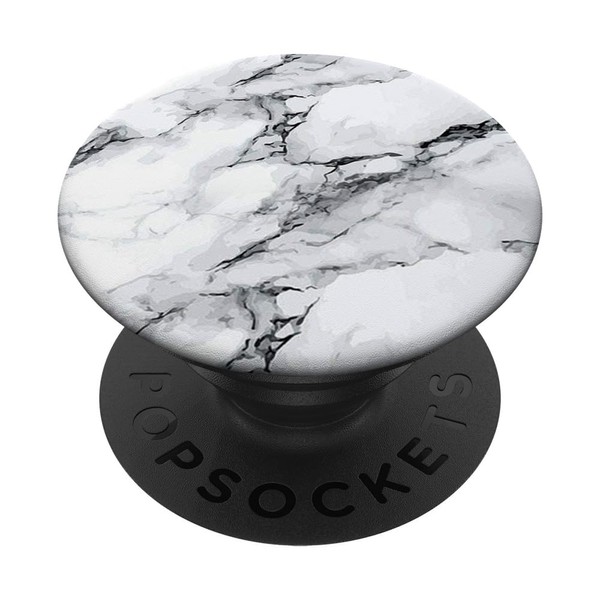 Marbled Design White And Black PopSockets PopGrip: Swappable Grip for