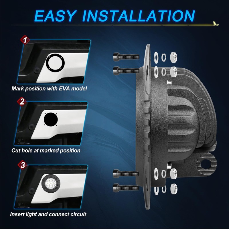 Flush Mount LED Pods, ACEC SHOP 2PCS 42W 5Inch Round