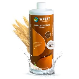 Barley Straw Extract for Koi Fish Pond - 32 oz. - All Natural Barley Extract for Ponds to Maintain Clear, Healthy Water in Fish and Natural Ponds - by Webb's Water Gardens