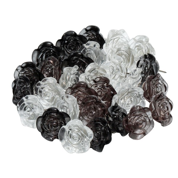 Lilaly 30 Pcs Flower Push Pins Rose Cute Push pins