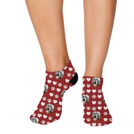 Style In Print No Show Socks Havanese Dog Red Paw Heart Polyester Ankle Socks Women & Men Crazy Fun Socks 1 Size