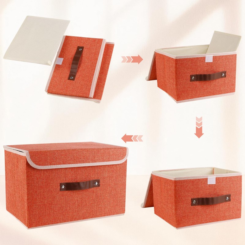 SnYuGr Large Storage Bin with Lid Storage Boxes,Collapsible Linen Storage