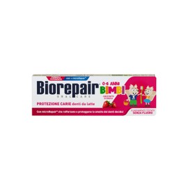 Biorepair, Children's Toothpaste 0-6 Years, Biorepair Toothpaste for Children, Fluoride Free, Strawberry Flavour, Anti-Caries, for Healthy Gums, 50 ml