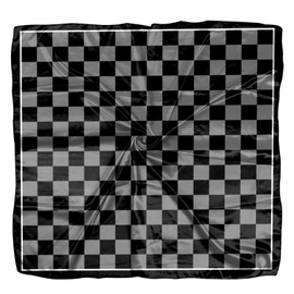 Deokke Scarf Silk Feeling Square Satin Headwear Wrap 27.5 Inches Bandana Trendy Aesthetic Cute Decoration for Women Girls-Black Checkered