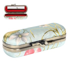 Estuche para lápiz labial con espejo Mini lápiz labial Caja de almacenamiento de cosméticos Estuche para brillo de labios, Estuche para lápiz labial vintage Bolso organizador de joyas para lápiz labia