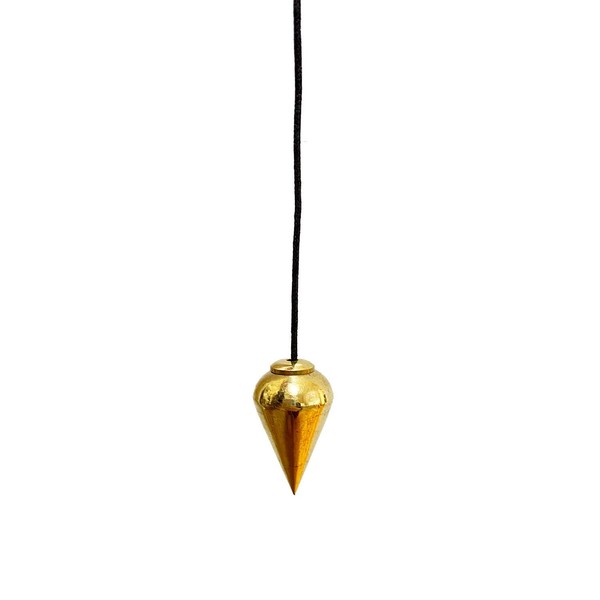 Pendolo in ottone massiccio lucido, 25 mm, 14 g, ciondolo a goccia su filo con sfera di maniglia, pendolo per radiestesia