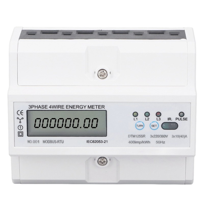 3 Phase 4 Wire Electronic Energy Meter 35mm DIN Rail
