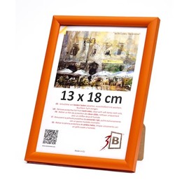 3-B Maui Picture Frame Orange 13 x 18 cm Wooden Frame Photo Frame Portrait Frame with Acrylic Glass