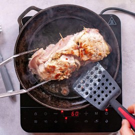 Westmark Gallant Plus 293722E5 Spatula - High Heat Resistant up to 270°C/518°F, Wide Contact Surface and Specially Flattened Edge, Plastic - Black/Red