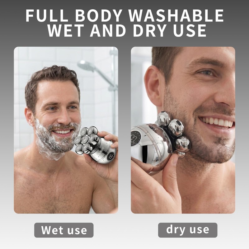 VGR 315 7D Floating Head Shaver for Bald Men with