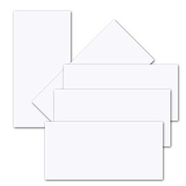 50 x simple insert paper for DIN long cards - white - 102 x 208 mm - without fold - high-quality matte paper by Gustav Neuser